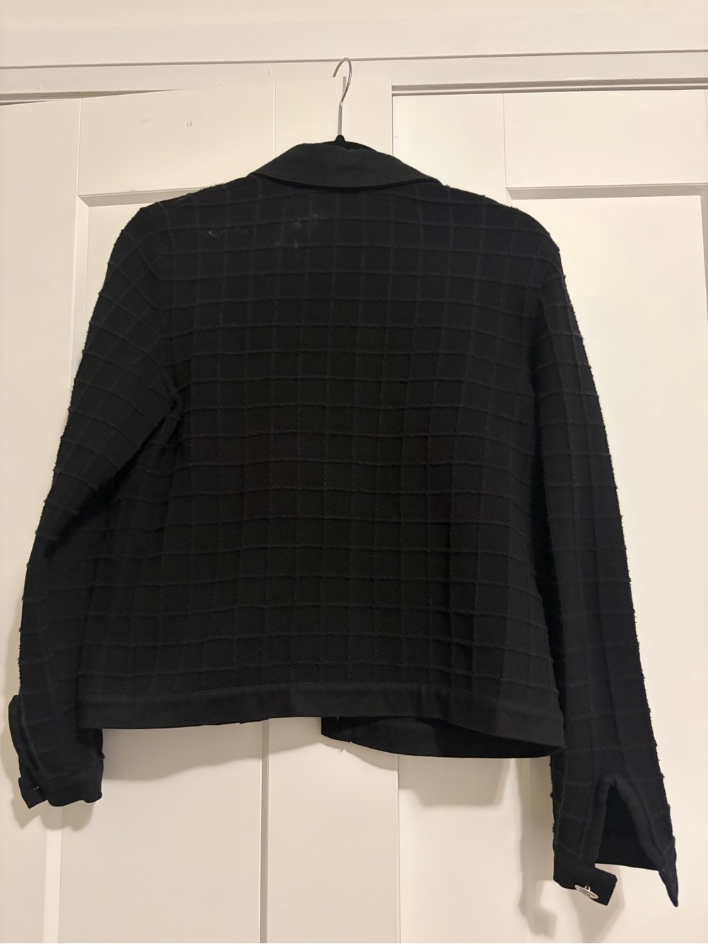 Maje Black Textured Grid Blazer